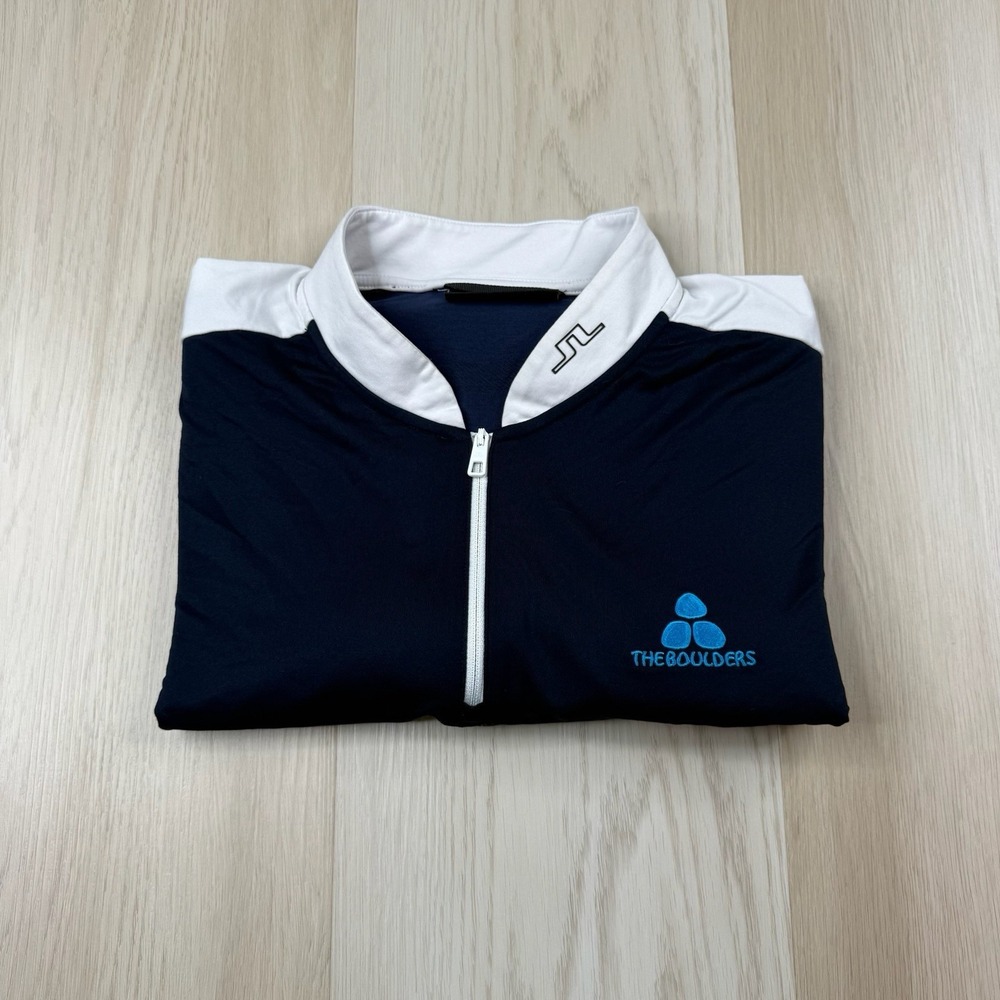 J. Lindeberg 1/4 Zip Golf Pullover RY Mid Layer Men's Size XL The Boulders Logo